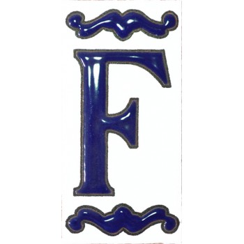 Litera F model albastru